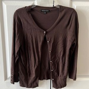 3/4 length sleeve brown sweater